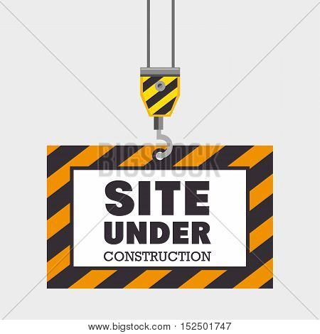 hook holding site under construction concept vector illustration eps 10