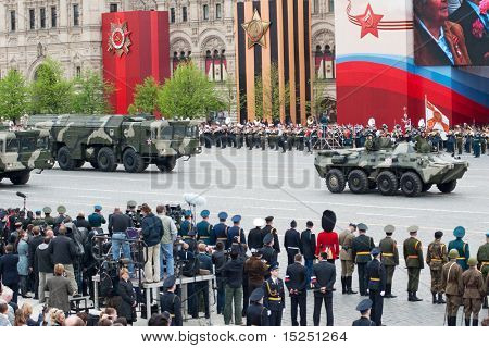 Moskova - 6 Mayıs: İskender - taktik balistik füze. 65 Üzerinde askeri geçit prova bir