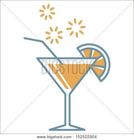 cocktail line icon. Thin line vector cocktail line icon peefect for web and mobile applications, can be used as logo, pictogram, icon, infographic element. Vector Illustration.