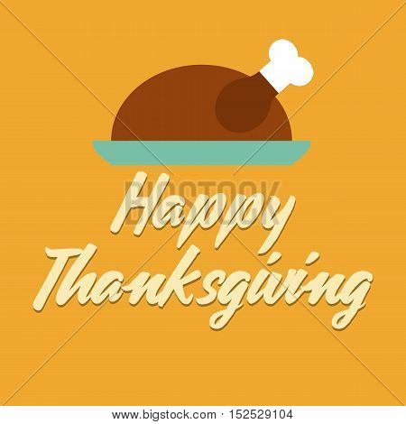 Turkey binner happy thanksgiving holiday. vector illustration