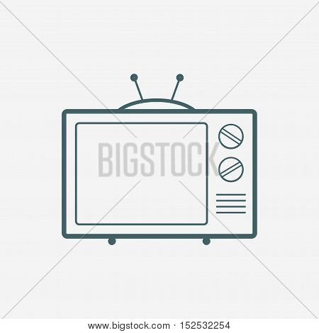 old television vector icon isolated on white background