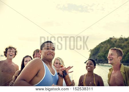 Beach Party Freedom Vacation Leisure Activity Concept
