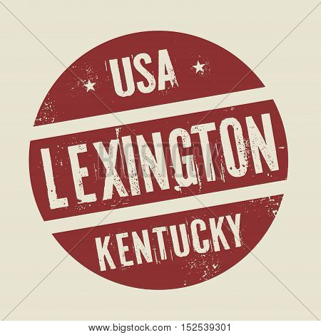 Grunge vintage round stamp with text Lexington Kentucky vector illustration