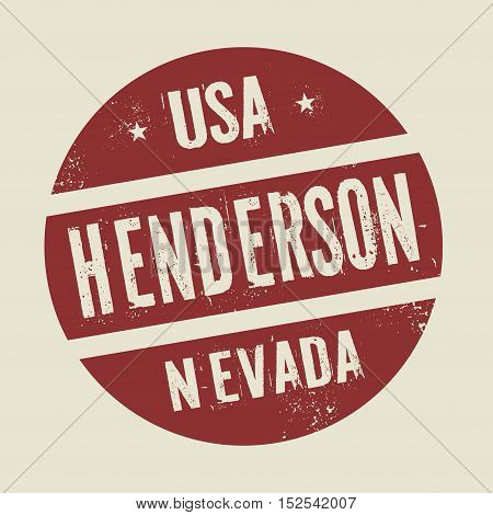 Grunge vintage round stamp with text Henderson Nevada vector illustration