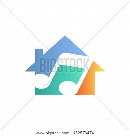 House of music themed. Symbol vector illustration