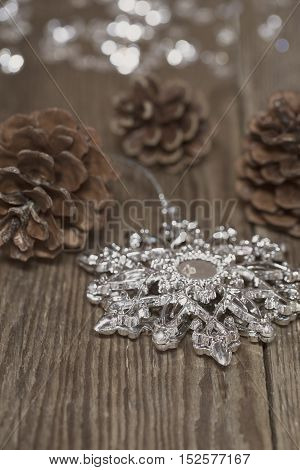 Pine cones and the Christmas star toned image