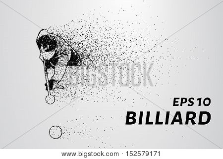 The billiard particle. Billiard aim to strike. Billiards silhouette consists of circles and points.