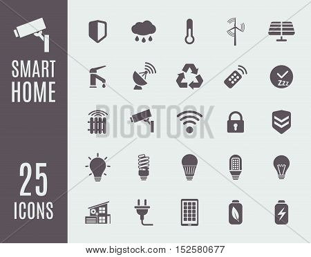 Smart home icon set. Automation control systems. Vector illustration.