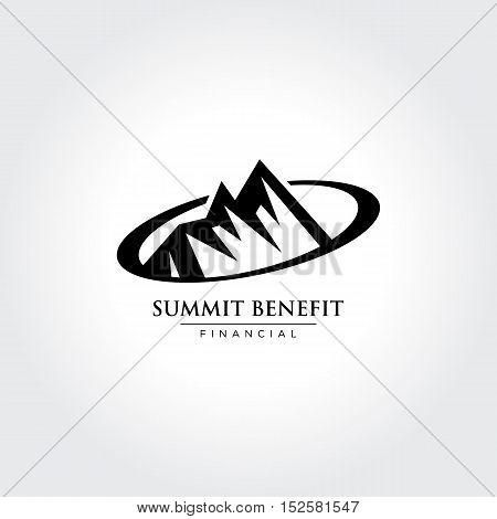 Mountain Themed Symbol, Summit, Peak, Outdoor concept logo