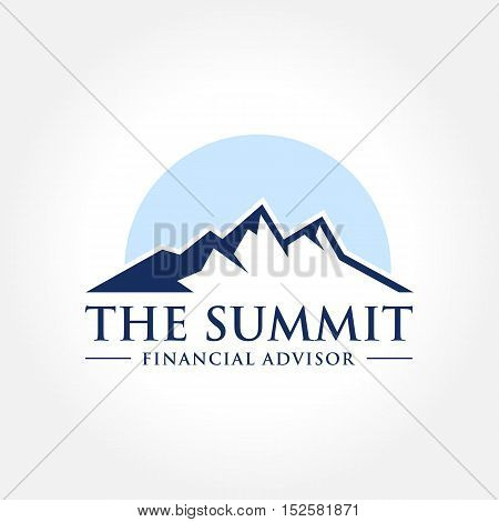 Mountain Themed Symbol, Summit, Peak, Outdoor concept logo