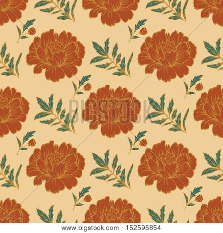 Ornate floral seamless background with flowers. Doodle sharpie background. template for card, poster, leaflet. Hand drawn