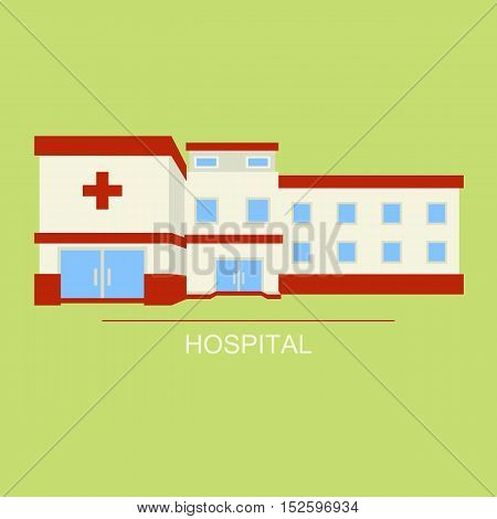 Stock vector illustration with contemporary multistorey hospital