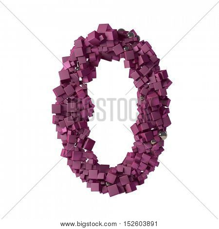 numbers from cubes, 0, zero, nil, 3d illustration