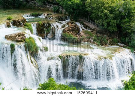 Waterfalls at Krka National Park in Croatia