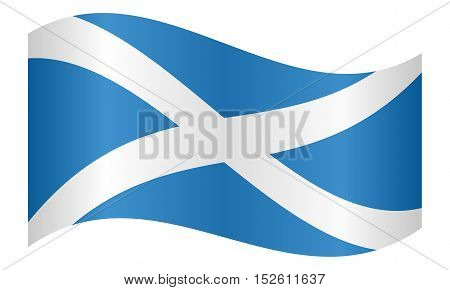 Scottish national official flag. Patriotic symbol banner element background. Correct colors. Flag of Scotland waving on white background vector illustration