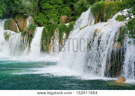 Waterfalls at Krka National Park in Croatia