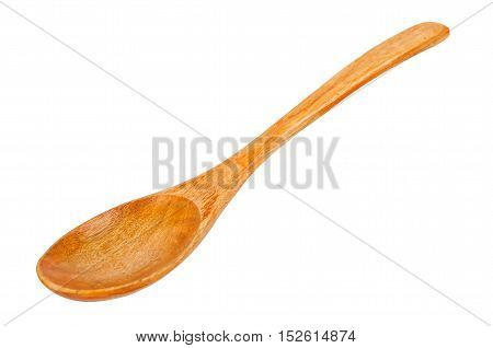 Wooden Spoon Isolated on White Background Saved clippint path.