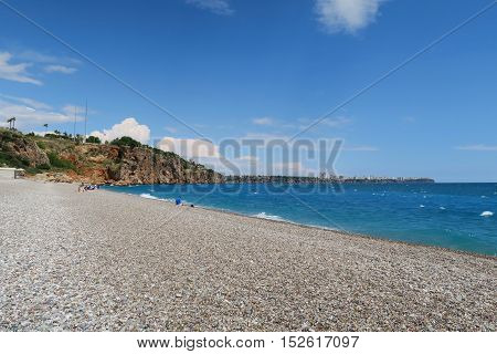 Konyaalti Pebble Beach in Antalya and the Cliffs of Antalya