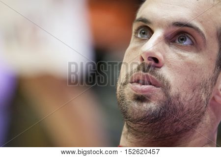 VALENCIA, SPAIN - OCTOBER 19th: Yotam Halperin during Eurocup match between Valencia Basket and Hapoel Bank Yahav Jerusalem at Fonteta Stadium on October 19, 2016 in Valencia, Spain