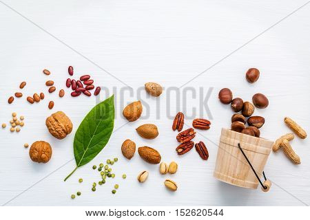 Selection Food Sources Of Omega 3 And Unsaturated Fats. Various Legumes And Different Kinds Of Nuts