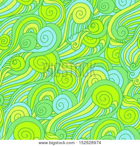 vector abstract spiral whorl curve seamless pattern doodle eps8