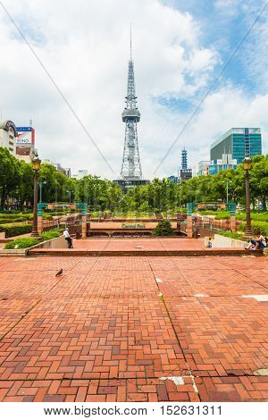 Nagoya Tv Tower Brick Ground Park Walkway