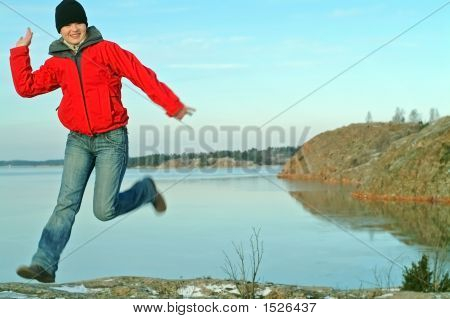 Happy Girl Jumping