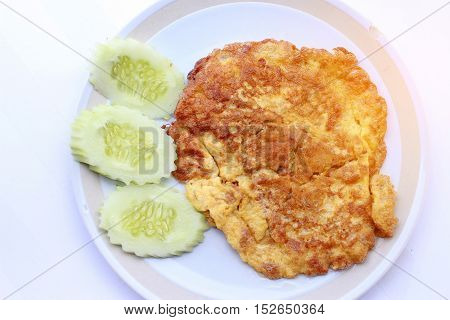 Traditional Thai Omelet,simple But Delicious. Thai People Knows It Well. The Plain Omelet Is So Good