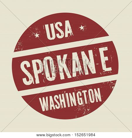 Grunge vintage round stamp with text Spokane Washington vector illustration