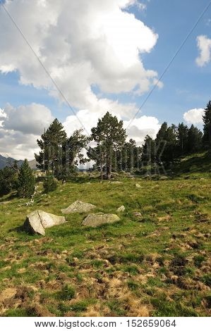 View Of Llubriqueto Valley In National Park Aiguestortes, Catalonia, Spain