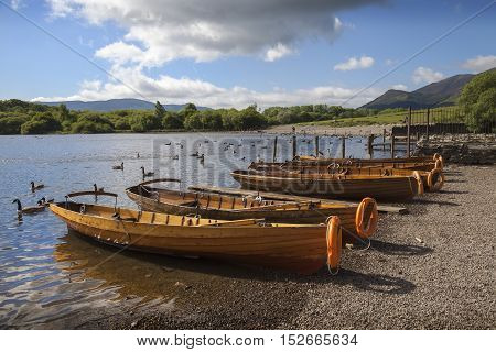 Boats at Derwent Water, The Lake District, Cumbria, England