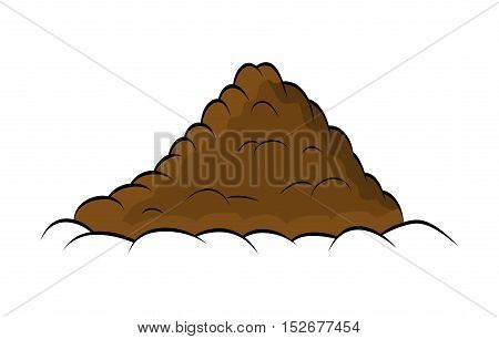 Pile Of Ground, Heap Of Soil - Vector Illustration Isolated On White Background.