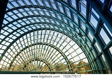 Pescara, Italy - September 23, 2016: architectural detail of the structure of the airport of Pescara with nobody