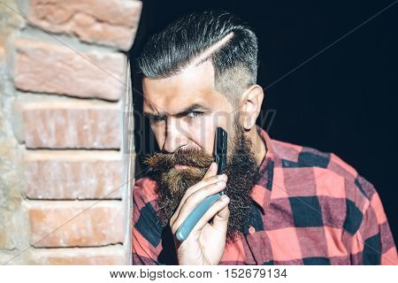 Hipster Cutting With Razor