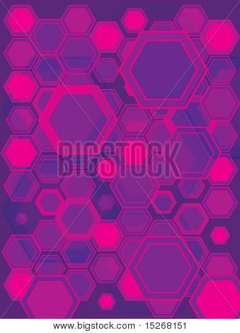 Haxagones 사용 하 여 추상 분홍색과 보라색 배경
