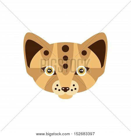Fennec Fox African Animals Stylized Geometric Head. Flat Colorful Vector Creative Design Icon Isolated On White Background