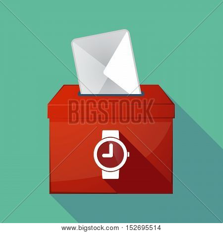 Long Shadow Ballot Box With A Wrist Watch