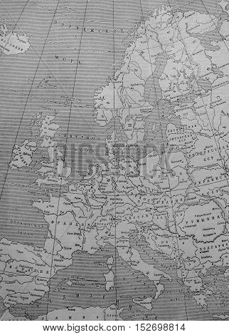 Kazakhstan, Ust-Kamenogorsk, 20 october, 2016: Political map of Europe in 
