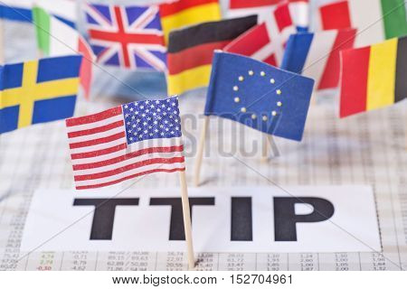 Symbol Photo Transatlantic Free Trade Agreement TTIP