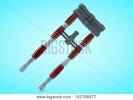 shock absorber isolated background. 3D render.  damper, clean
