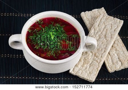 Fresh Vitamin Soup With Chunks Of Vegetables