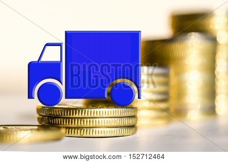 The truck in the background of the money .