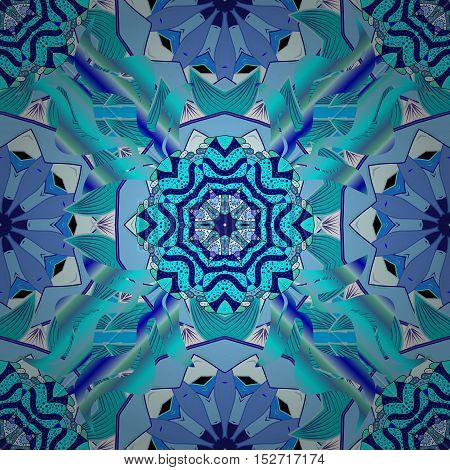Blue lace. Round lace pattern on an azure background