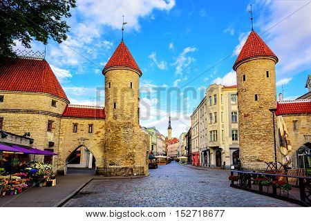 Viru Gate, Old Town Of Tallinn, Estonia