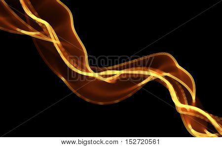 abstract red wavy smoke steam vipe flame over black background.