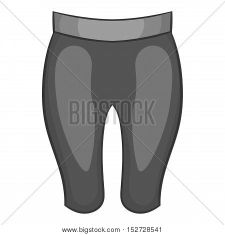Women sport pants icon. Gray monochrome illustration of women sport pants vector icon for web