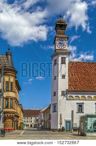 Tower of old City Hal in Leoben Austria