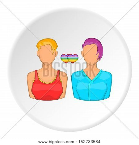 Two girls lesbians icon. Cartoon illustration of two girls lesbians vector icon for web