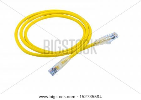 UTP cable patch cord isolated on white background
