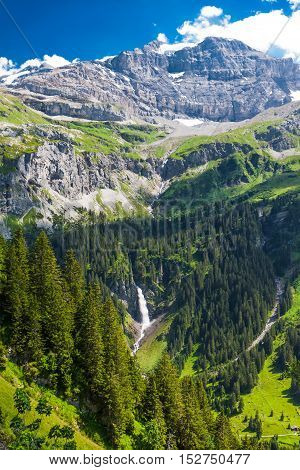 Waterfall In Klausen Pass, Switzerland